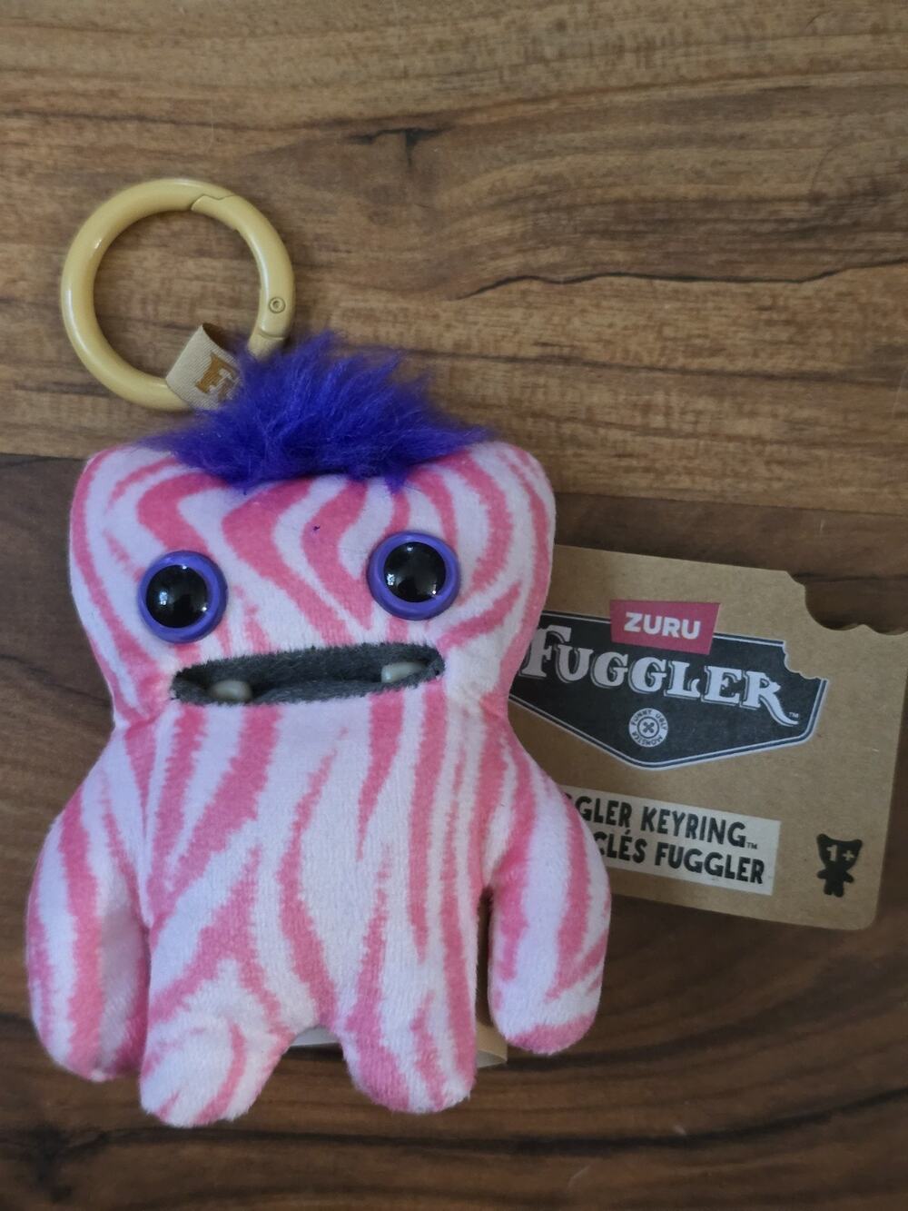 FUGGLER Baby Pinkles Keyring WIDE EYED WEIRDO Key Chain Plush Clip S6